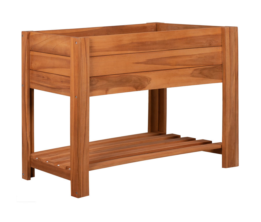 deVries Teak-Hochbeet, 117 x 80 x 40 cm.