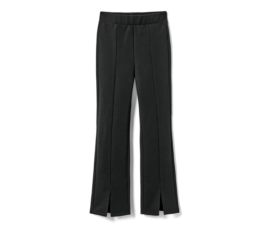 Eine Kinder-Flared-Hose in Schwarz vor einem weißen Hintergrund.