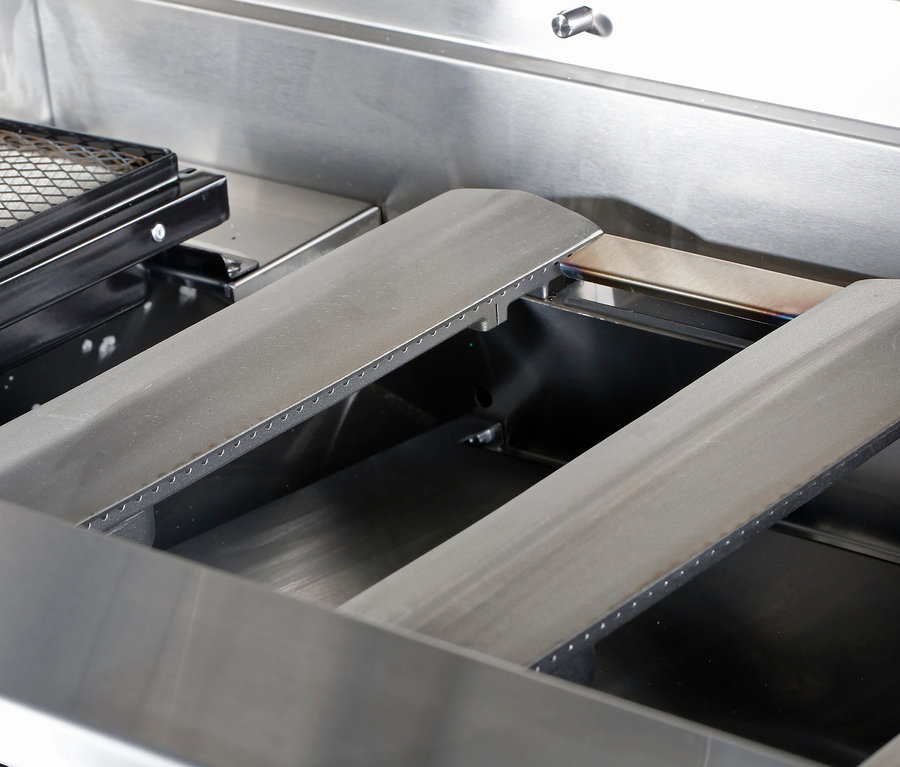 Innenansicht der Buschbeck Premium Outdoor-Küche mit Grillfunktion.