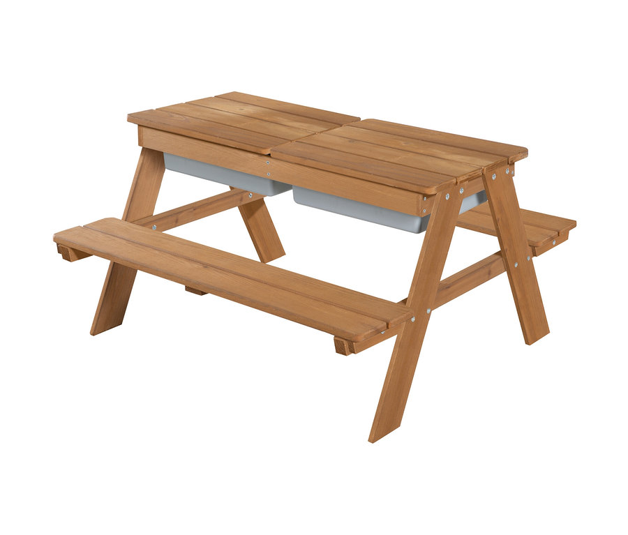 roba Kinder-Outdoor-Sitzgruppe »Picknick for 4«, mit Spielwannen, Teakoptik.