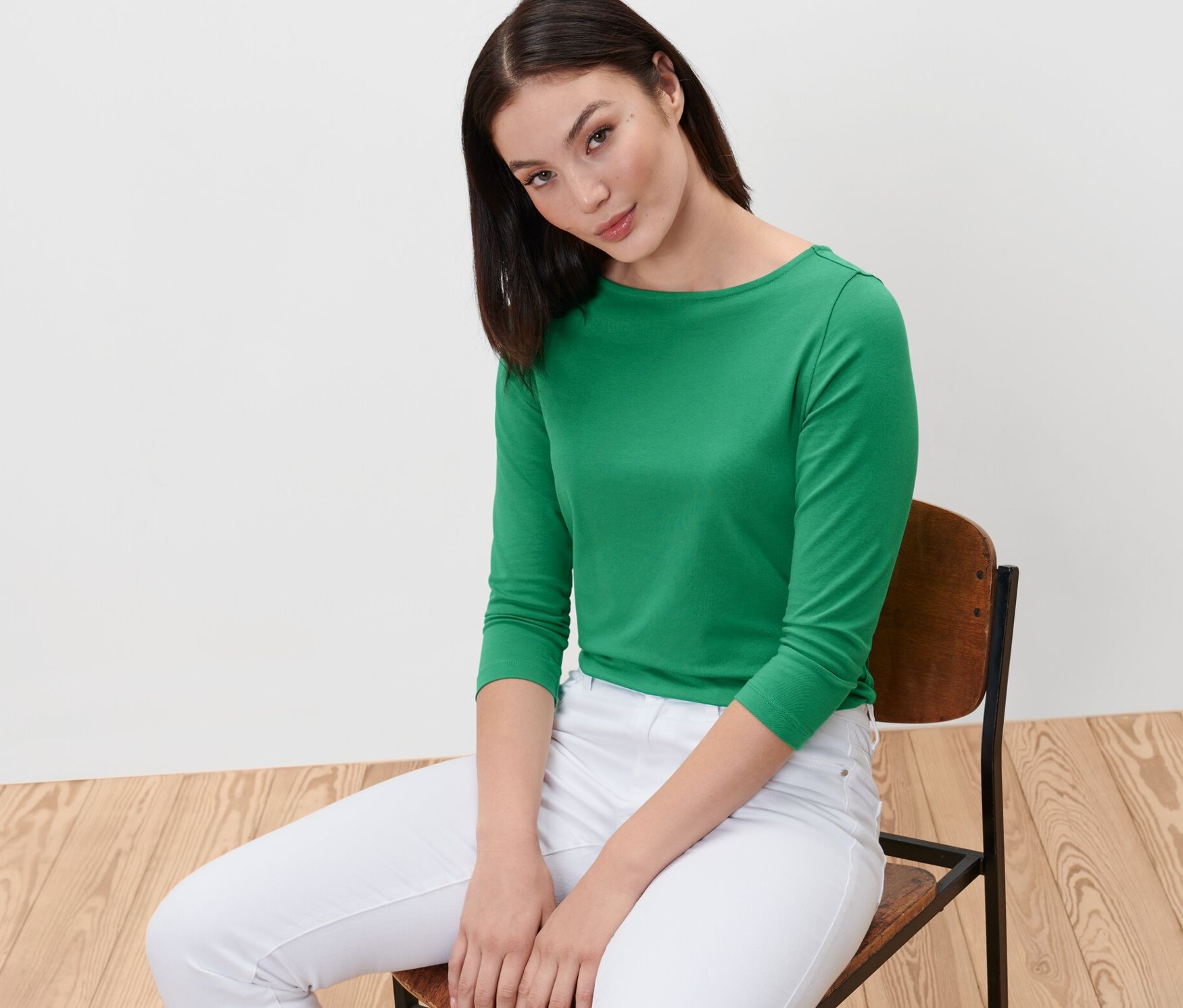 Thumbnail - Tchibo - Shirt mit 3/4-Arm - Damen - Gr. L - grün