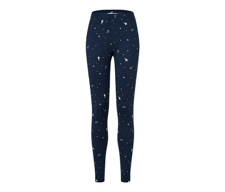 Marineblaue Kuschelige Leggings mit Weihnachtsmuster.