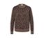 Ein brauner Feinstrick-Cardigan mit Leopardenmuster.