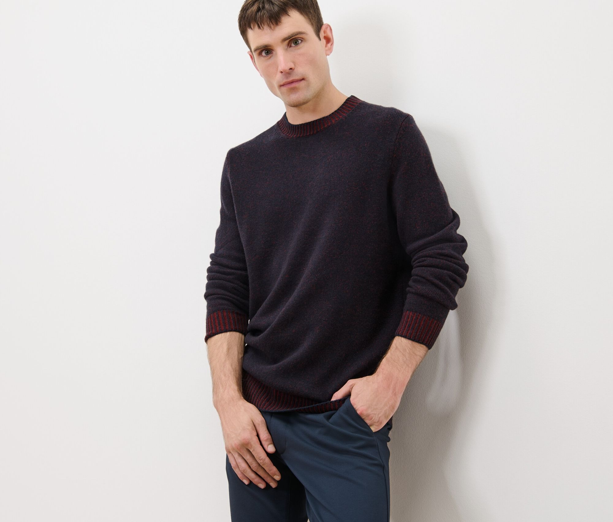 Thumbnail - Tchibo - Pullover mit Wolle - Herren - Gr. S - dunkelblau