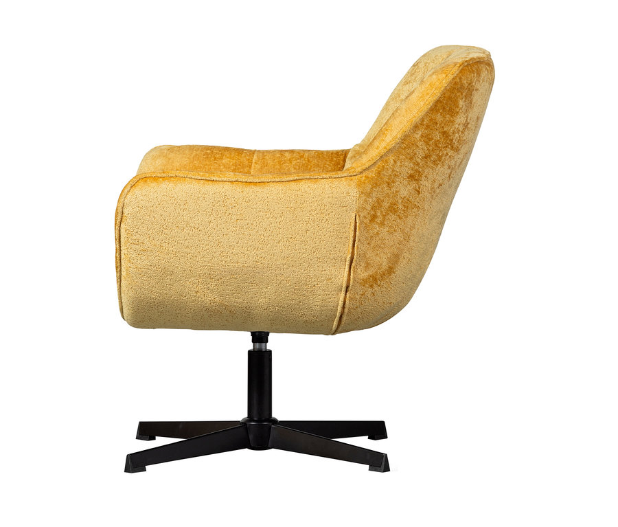 Seitenansicht des Woood Drehsessels »Wibo« in Curry.