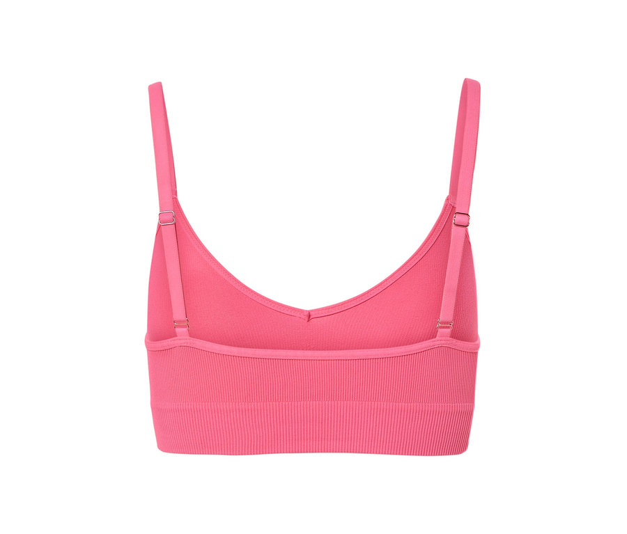 Detailansicht eines pinken Seamless-Bustiers.