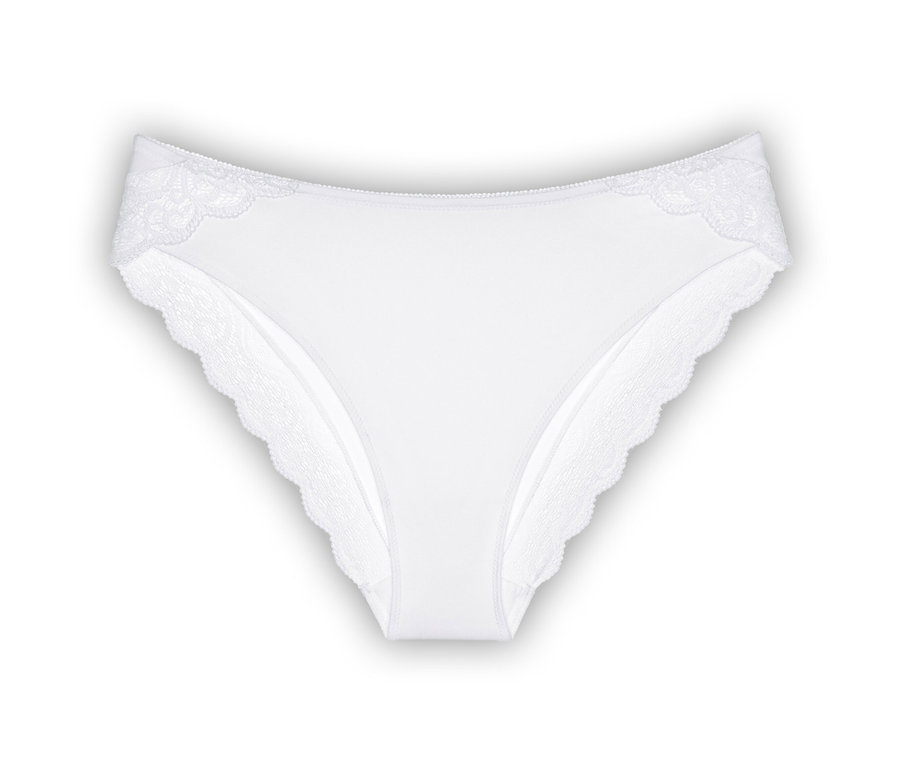 Weißer Triumph Amourette Tai Slip mit Spitze.