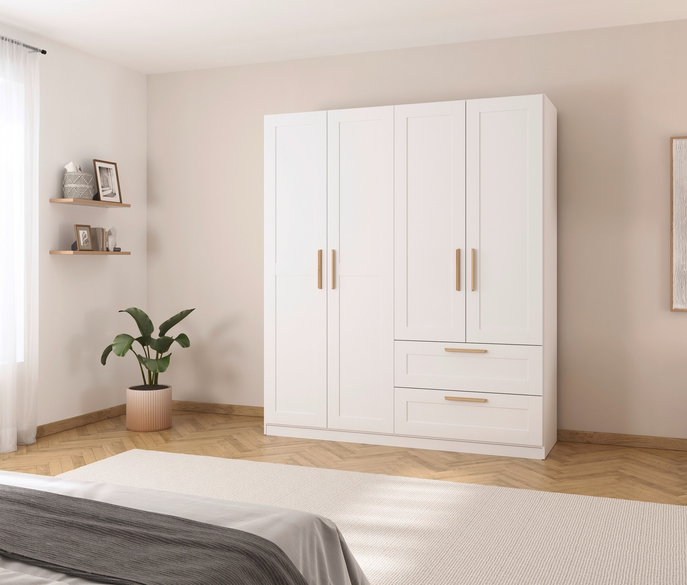 Thumbnail - rauch Drehtürenschrank »Quadra-Spin Country« - 181x54x210cm - braun - Holz