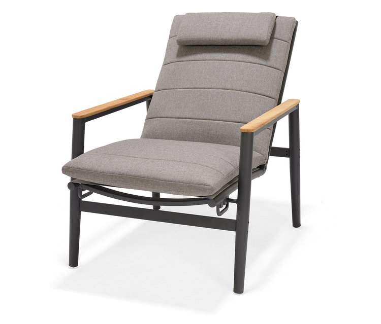 ScanCom Outdoor-Loungesessel mit verstellbarer Rueckenlehne, anthrazit.