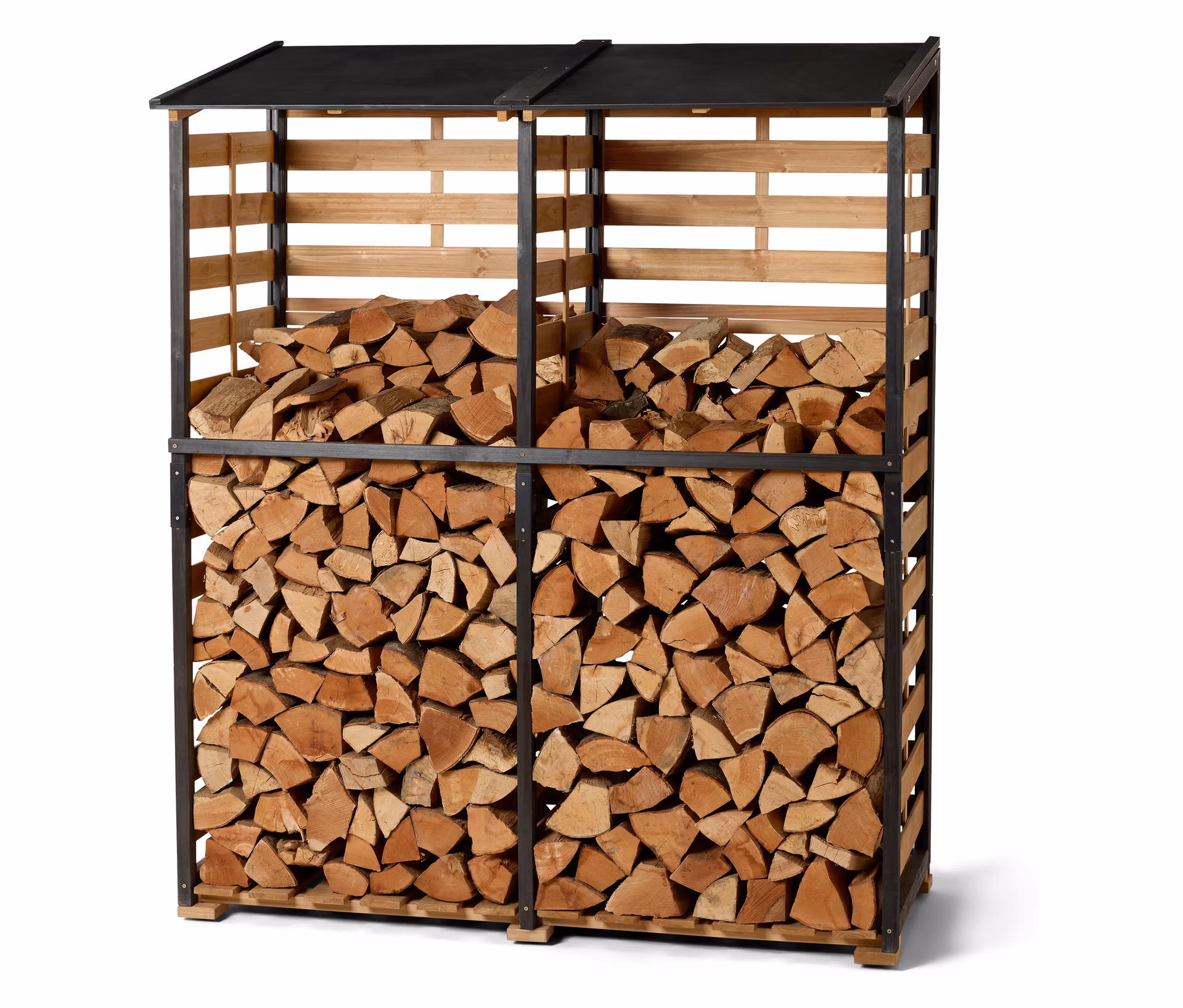 Tchibo - Kaminholzunterstand mit Rückwand - 145x64x180cm - schwarz -