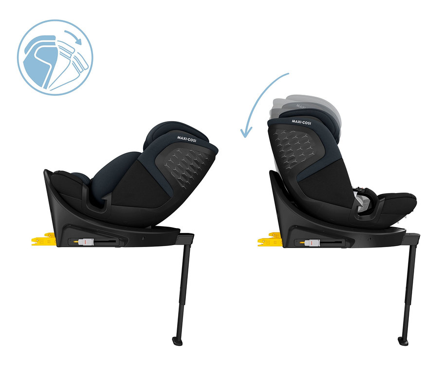 Maxi-Cosi Kinder-Autositz »Emerald 360 S« in zwei verschiedenen Positionen dargestellt.