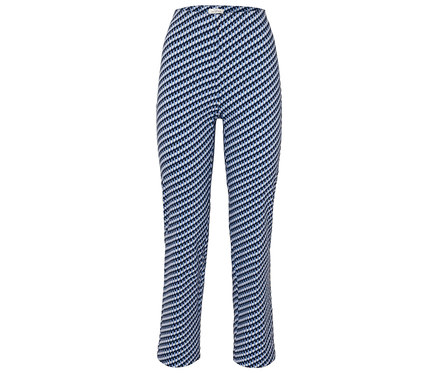 Stretchhose, blau-weißer Alloverprint