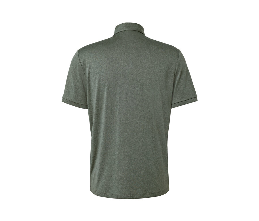 Khaki Funktions-Poloshirt von hinten.