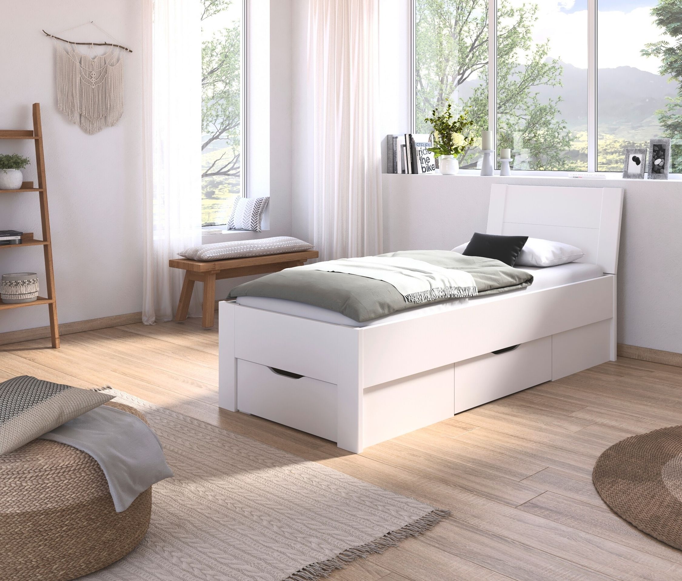 Thumbnail - rauch Bett »Aditio Beds« - 96x216x100cm - weiß - Holz