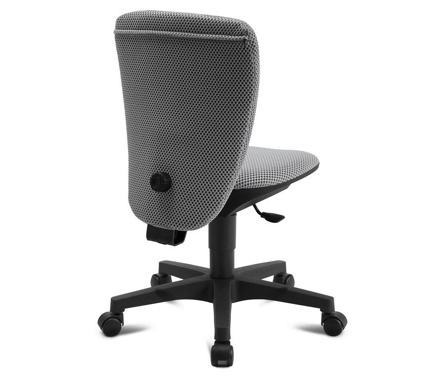 Nahaufnahme von hinten auf den Topstar Sitness »Home S'cool« Bürostuhl in Schwarz und Grau.