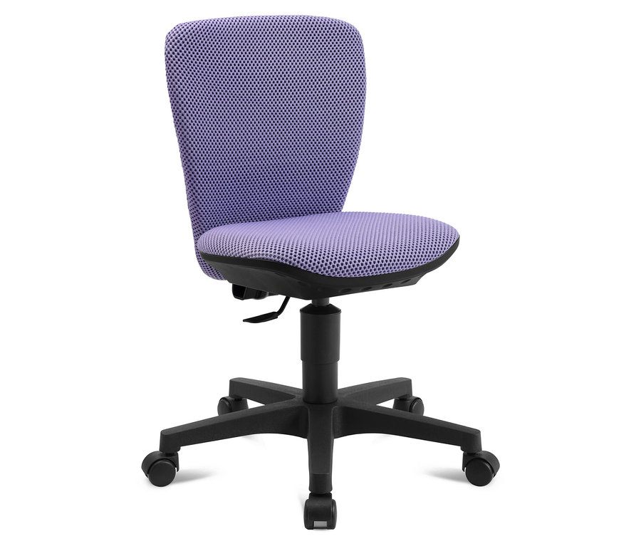 Topstar Sitness »Home S'cool« Bürostuhl in Schwarz/Flieder vor weißem Hintergrund.