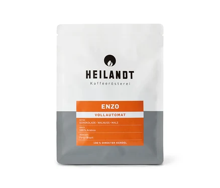 Weiße Packung Heilandt - Enzo Caffè Crema - 250 g Ganze Bohne.