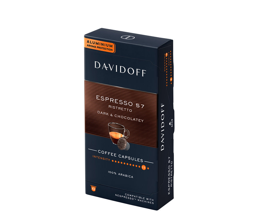 Packung Davidoff Café Espresso 57 Kapseln.
