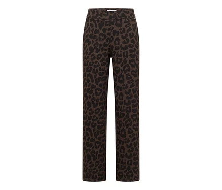 CECIL Stoffhose mit Alloverprint in Braun und Schwarz.