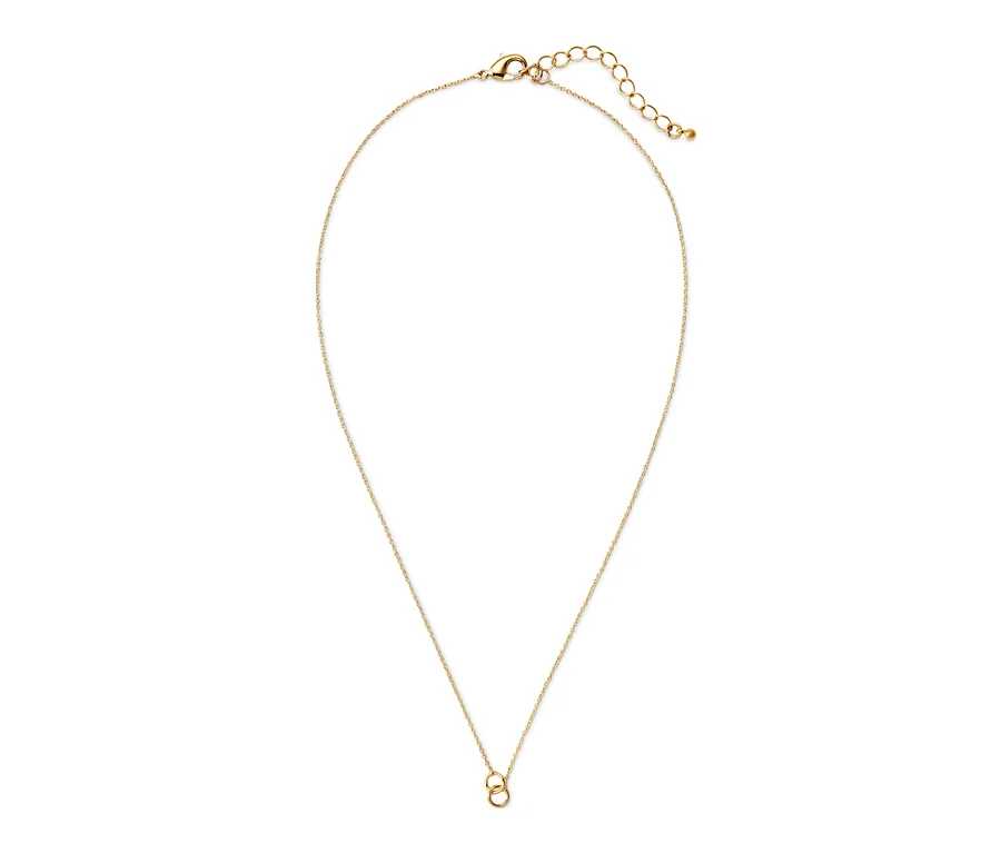 Goldene Kette mit Ringen, eine 23 Karat vergoldet, die andere vergoldet.