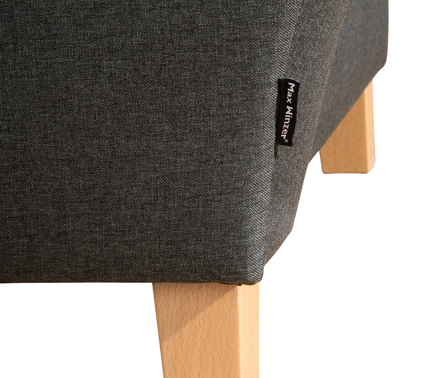 Detailaufnahme der grauen Max-Winzer®-Recamiere »Saturn« mit Stauraum, links.