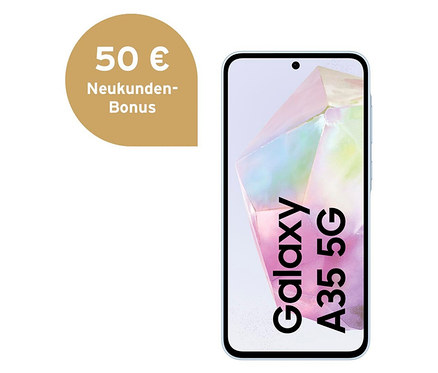 Samsung Galaxy A35 5G 128GB in Iceblue.