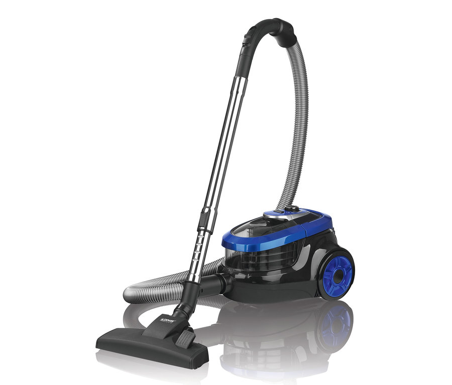 Ein blau-schwarzer Zyklon-Staubsauger "CLEANmaxx-Zyklon-Staubsauger »9109«".