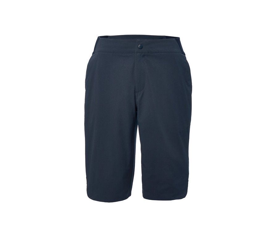 Dunkelblaue Softshell-Funktionsshorts.