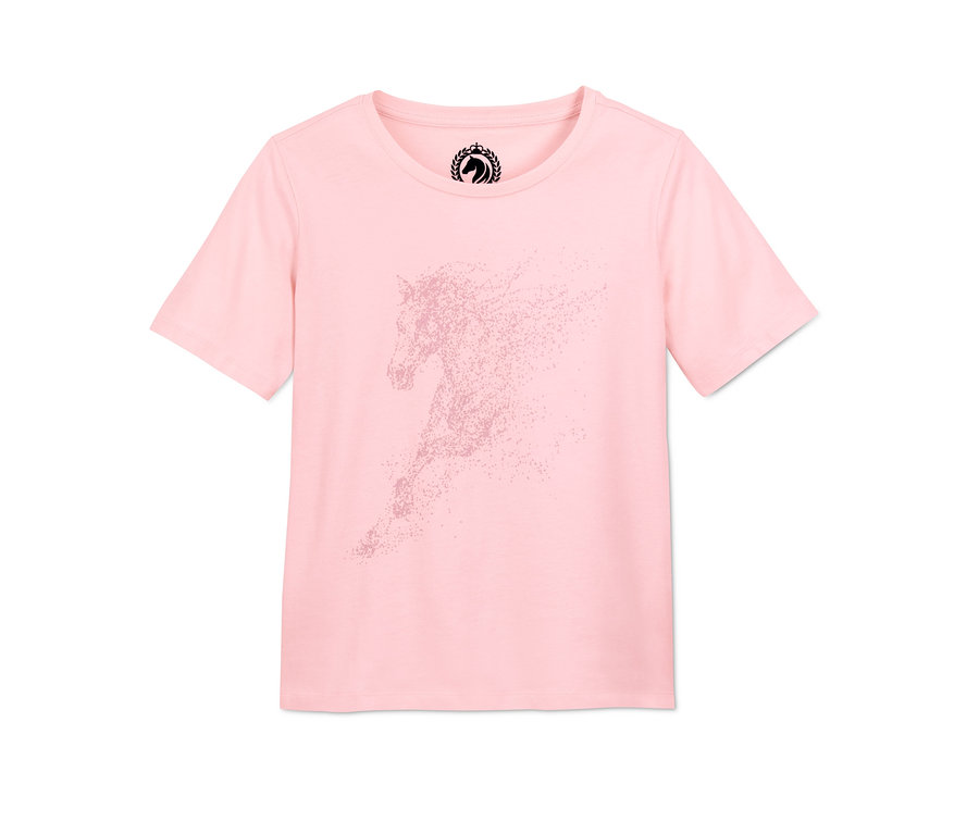 Rosa Shorty-Pyjama aus Bio-Baumwolle mit Pferdeprint.