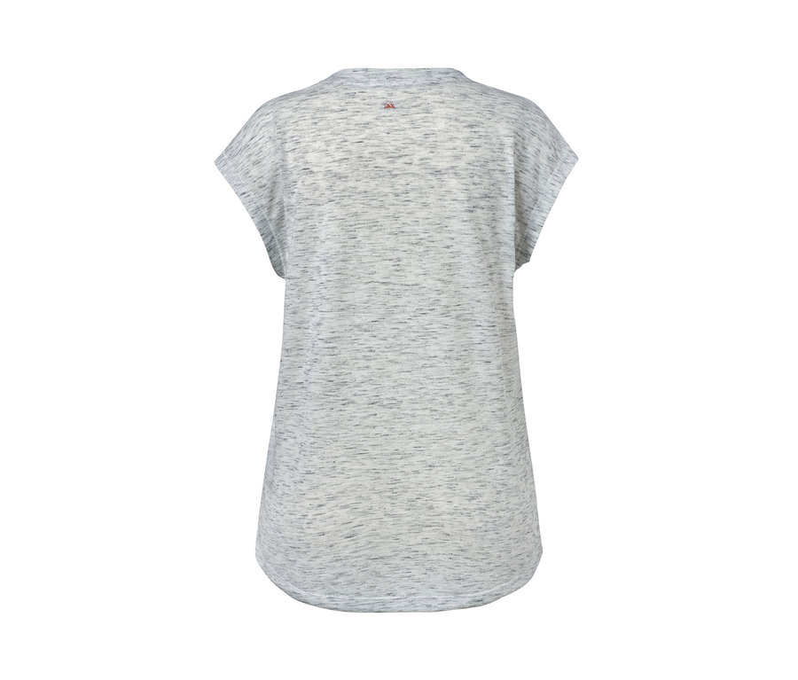 Beige meliertes Sportshirt.