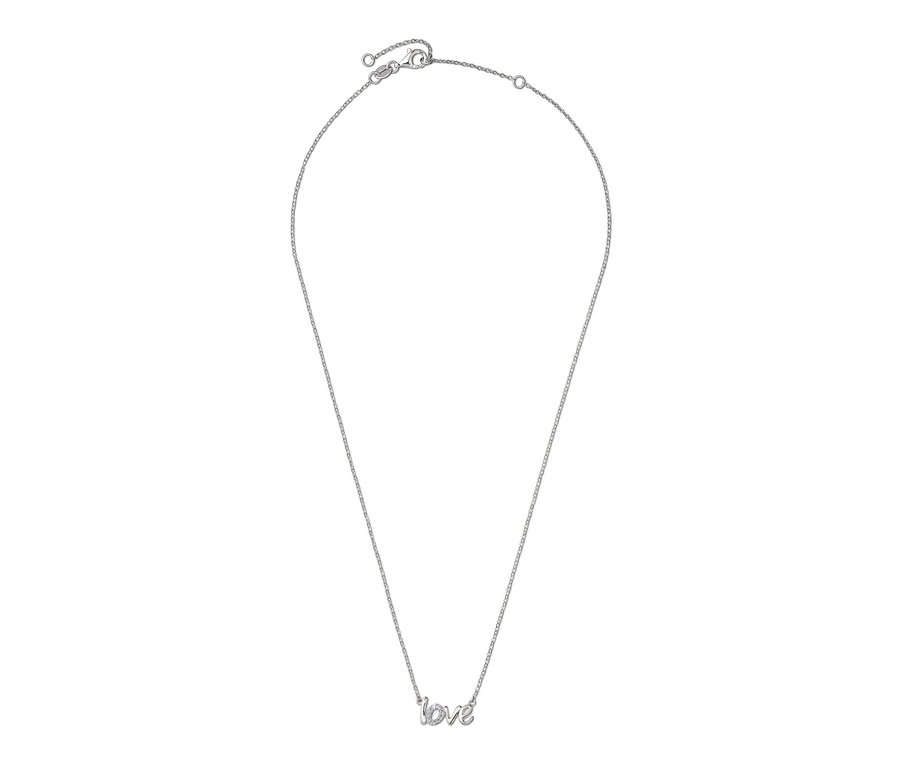 Kette Love aus 925 Silber, rhodiniert, mit Zirkonia.