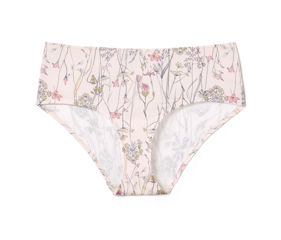 Eine einzelne Unterhose mit Blumenmuster. Teil eines 5er Panty Sets.
