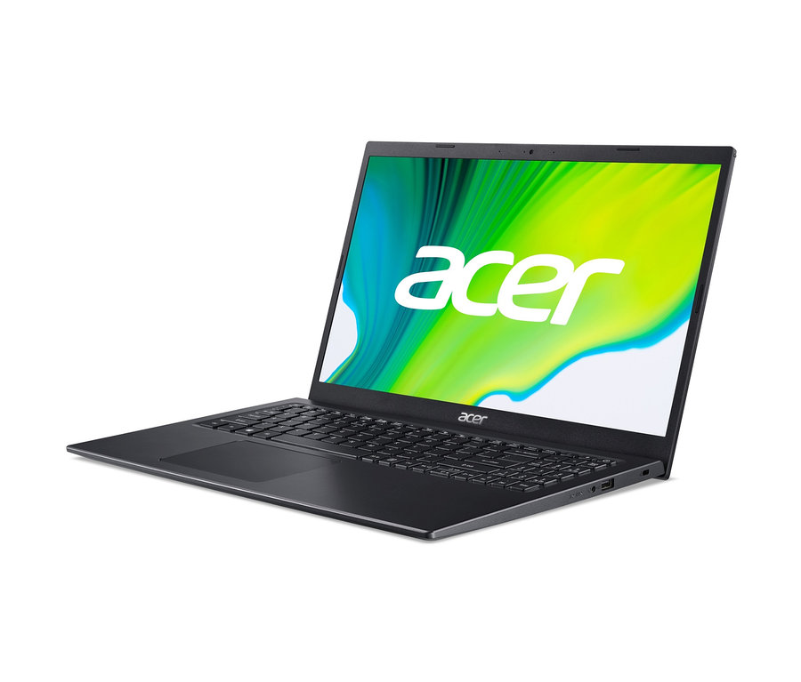 Ein schwarzes Acer Aspire Notebook »A515-56-34SG« ist angewinkelt dargestellt.