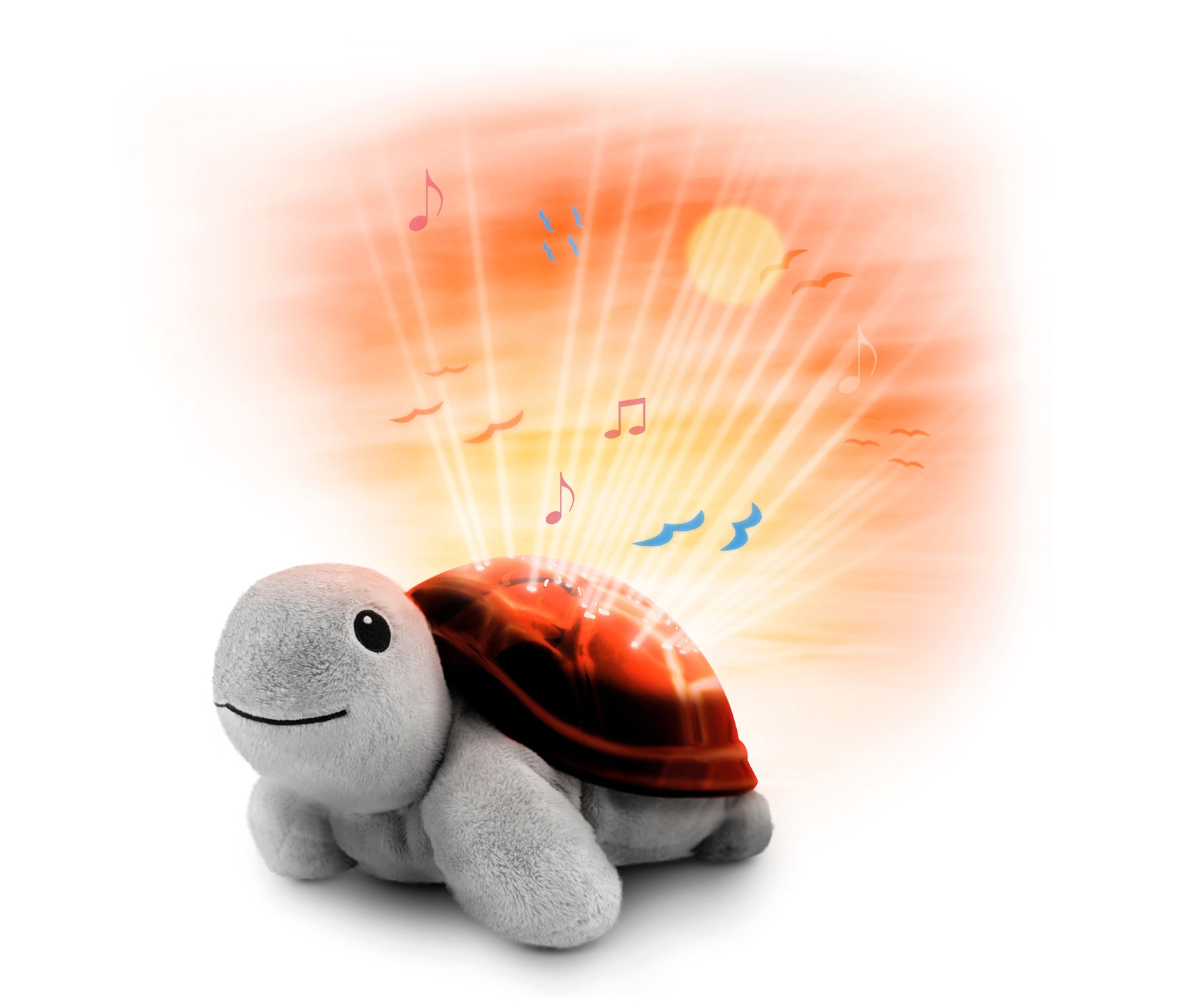 Der Plüschprojektor »Tim« von ZAZU projiziert Sterne und Melodien an die Decke.