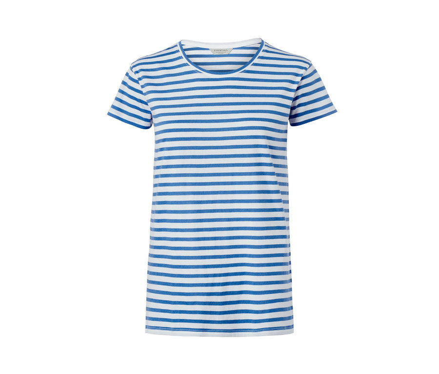 Gestreiftes T-Shirt mit kurzen Ärmeln.