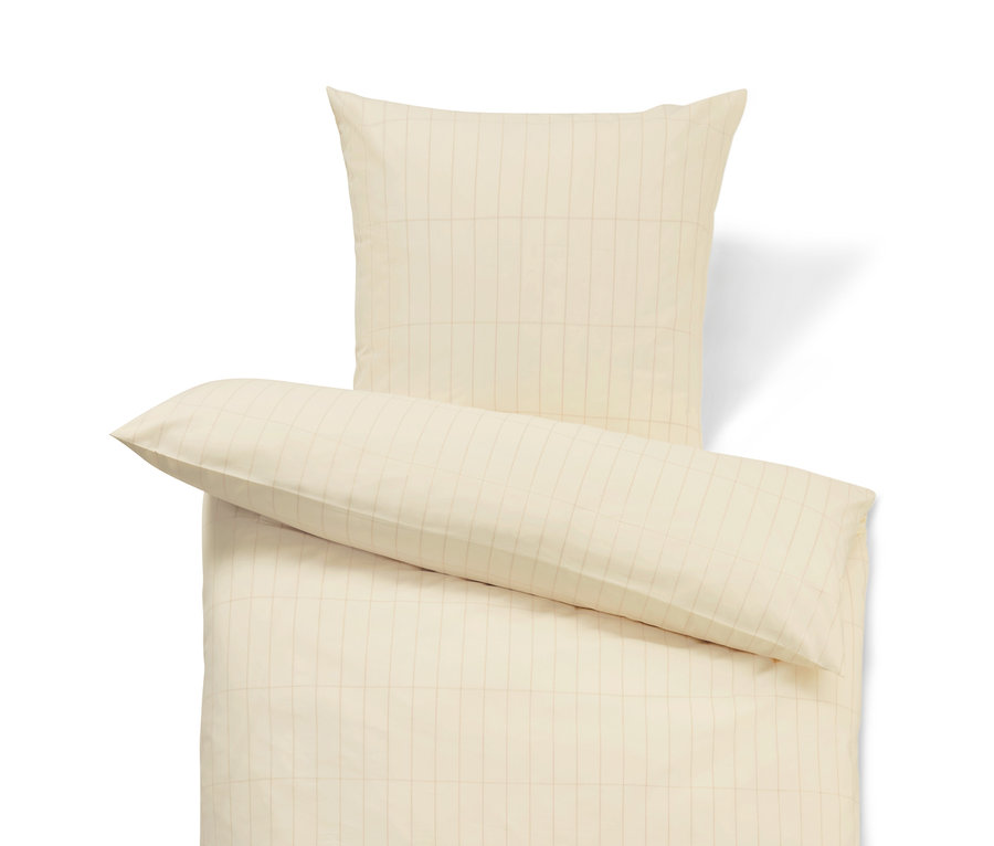 Beige Premium-Baumwoll-Bettwäsche in Doppel-, Normal- und Übergröße.