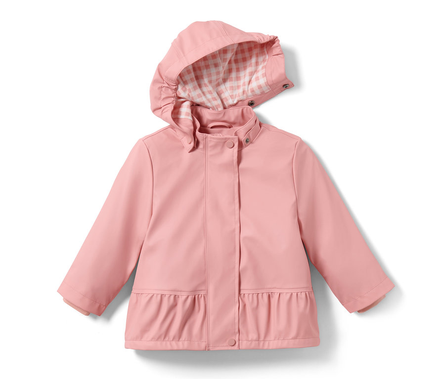 Rosa Kleinkind-Jacke »Friesennerz« mit Kapuze mit kariertem Futter.