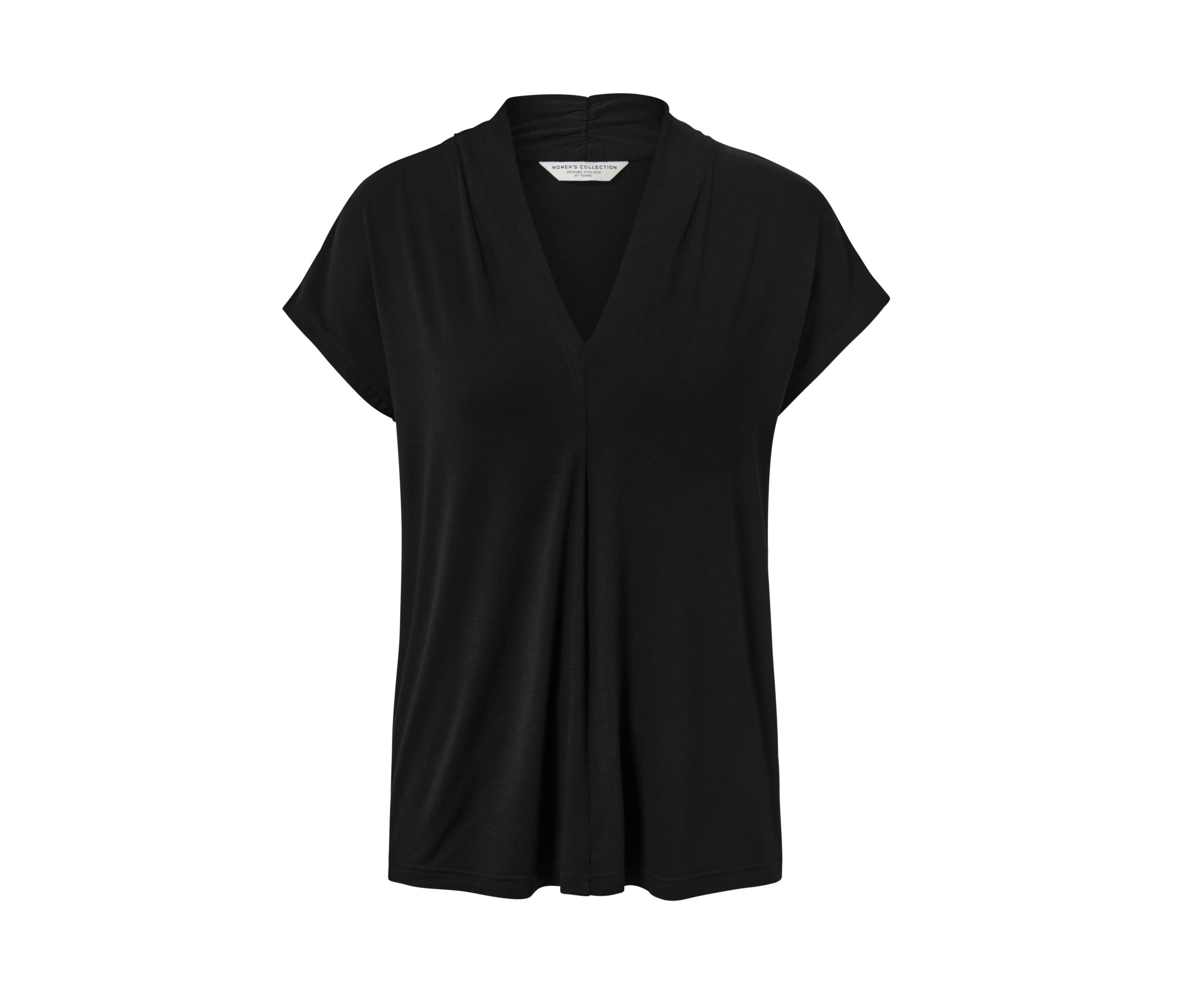 Tchibo - Blusenshirt mit V-Ausschnitt - Damen - Gr. S - schwarz