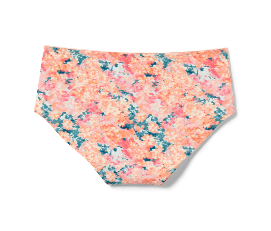 Nahaufnahme von einem der 5 Pantys mit Blumenmuster.