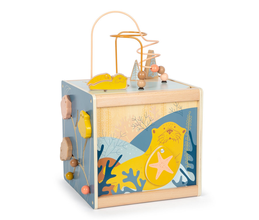small foot Motorikwürfel »Seaside« mit Seeotter-Motiv und Perlen.
