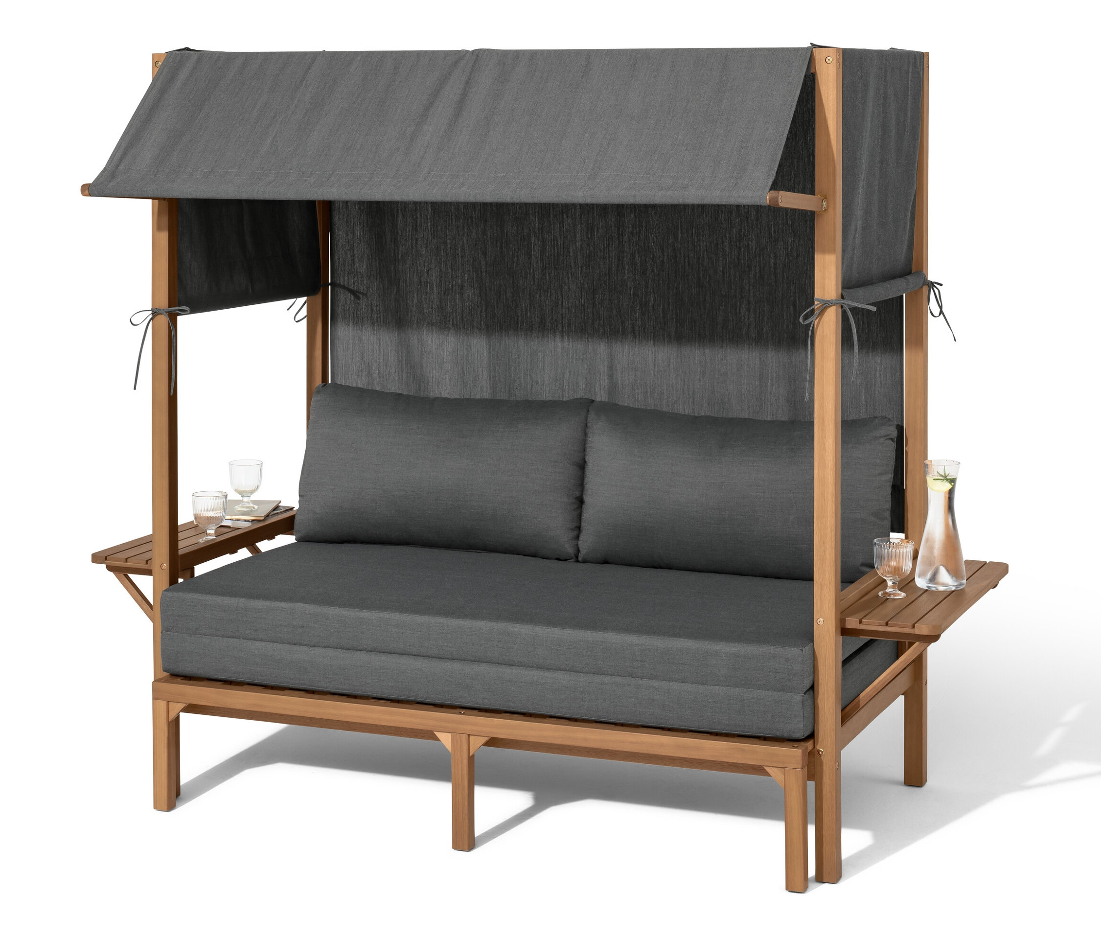Tchibo - Lounge-Strandkorb mit ausziehbarem Fußteil - 160x85,5x170,5cm - anthrazit -