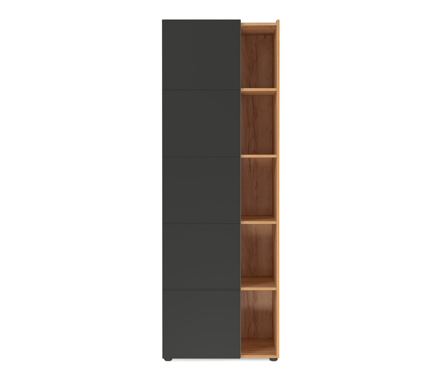 Teilweise geöffneter Aktenschrank »Olvera« mit fünf Regalböden.