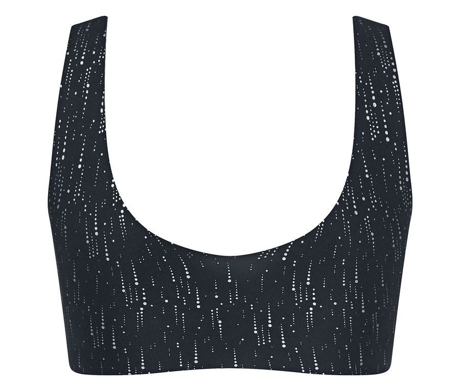 Schwarzes sloggi ZERO Feel 2.0 Festive Top mit Allover-Print.