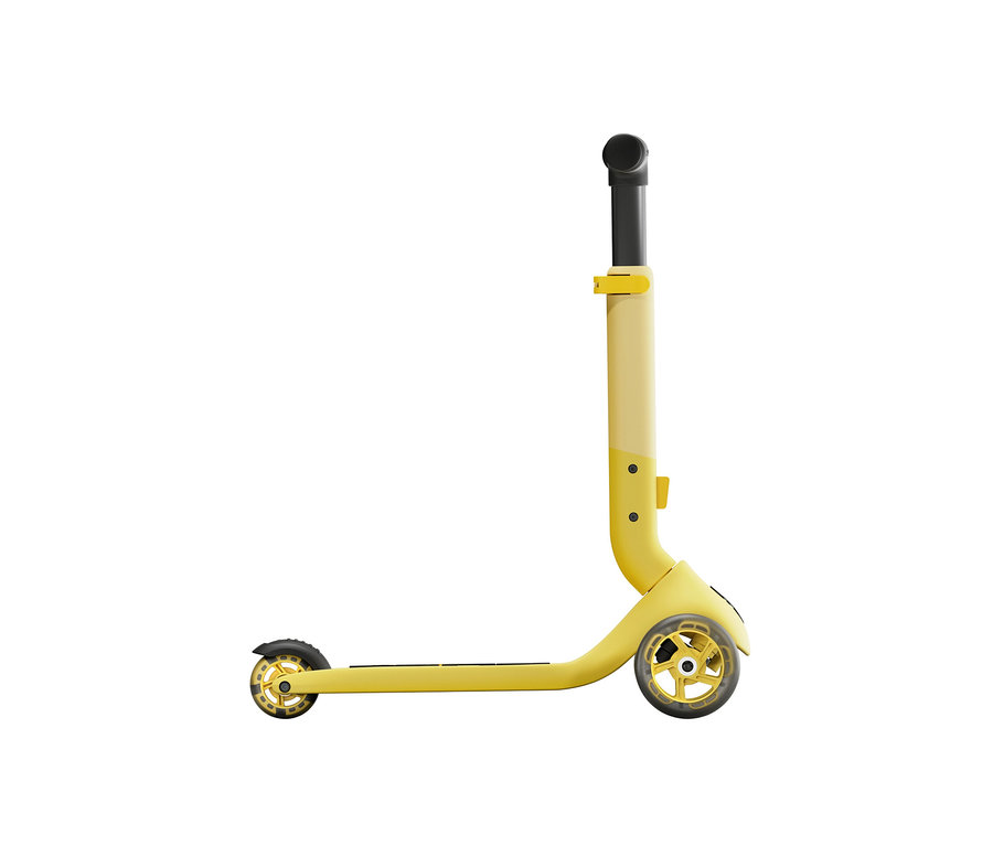 Gelber PUKY Roller PUSH auf weißem Hintergrund.