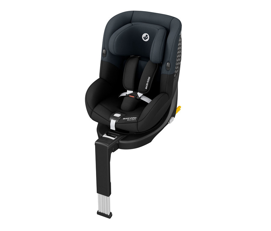Ein Maxi-Cosi Kinder-Autositz »Mica 360 S« in Schwarz und Grau.