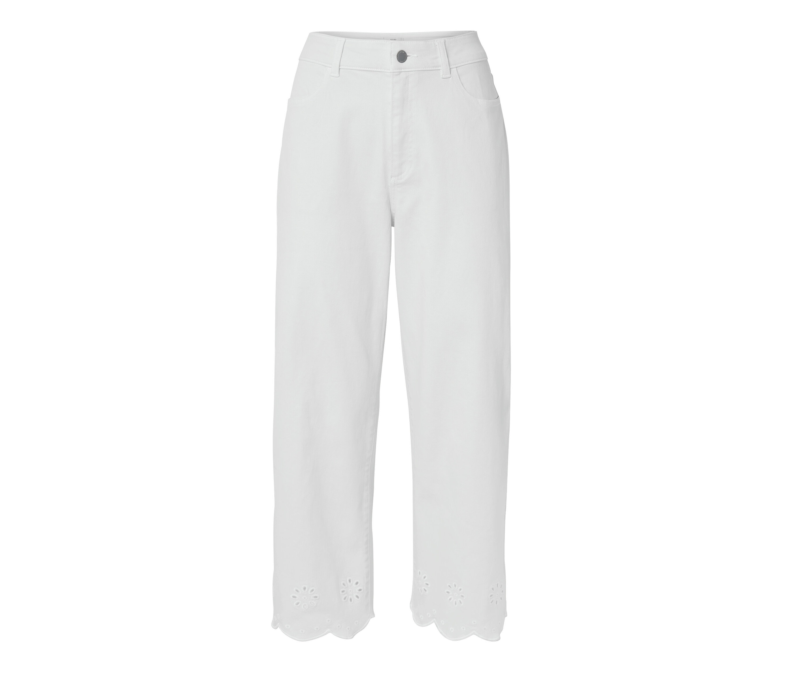 Tchibo - Jeans mit Lochstickerei - Damen - Gr. 38 - weiß