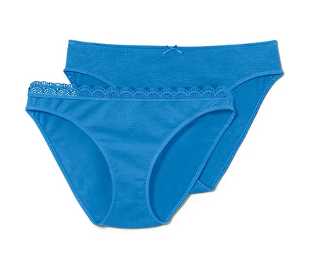 Zwei blaue Slips.
