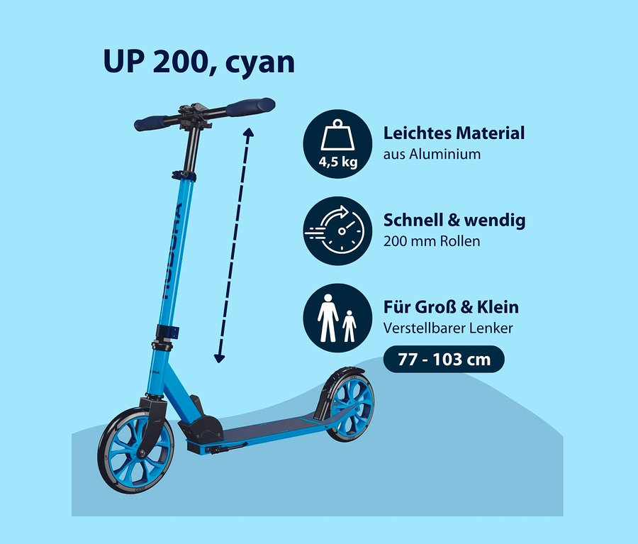Blauer HUDORA Scooter Up 200.