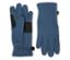 Zwei blaue Handschuhe mit schwarzen Details auf weißem Hintergrund.