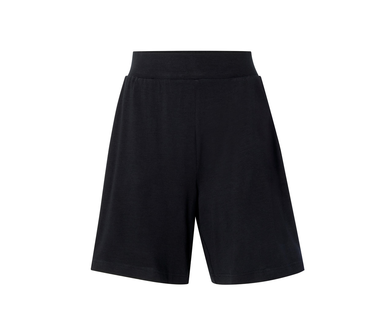Schwarze Jerseyshorts.